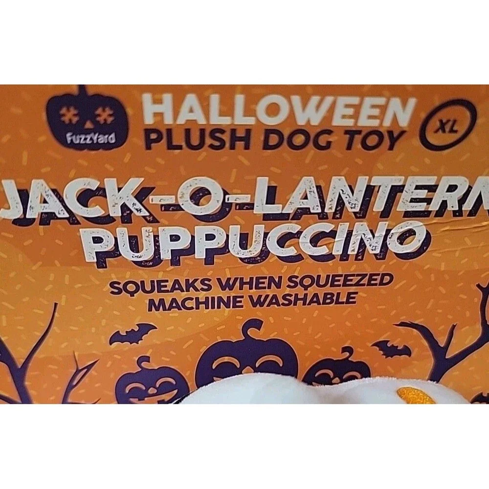 FuzzYard Jack-O-Lantern Puppuccino Squeaky Dog Toy XLarge 12 Inches tall